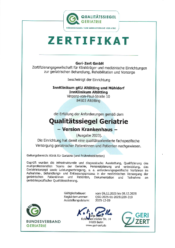 Geriatrie Qualitätssiegel